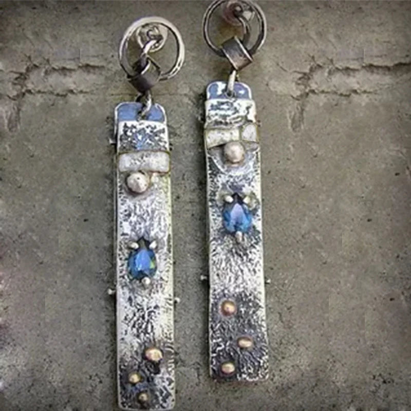 Blue stone handmade earrings "Sunset Soirée" – Elegant & natural
