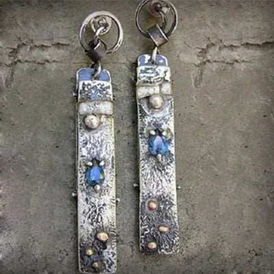 Blue stone handmade earrings "Sunset Soirée" – Elegant & natural