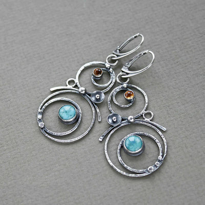 Blue stone earrings "Cocktail Hour" – Elegant & refined