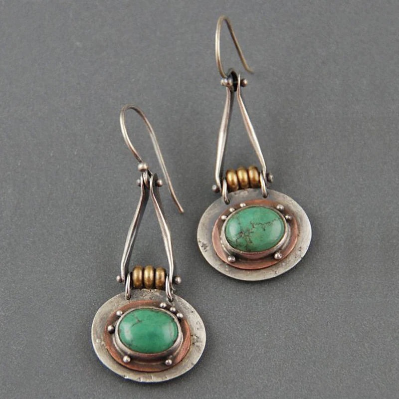 Turquoise two-tone earrings "Sunset Soirée" – Elegant & vibrant