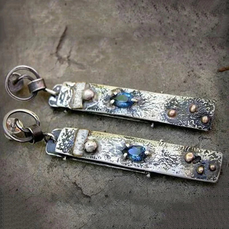 Blue stone handmade earrings "Sunset Soirée" – Elegant & natural