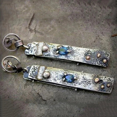 Blue stone handmade earrings "Sunset Soirée" – Elegant & natural