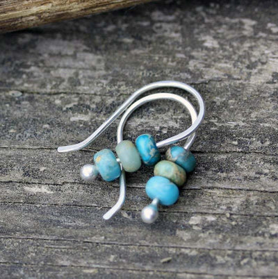 Turquoise beaded earrings "Sunset Soirée" – Elegant & refined