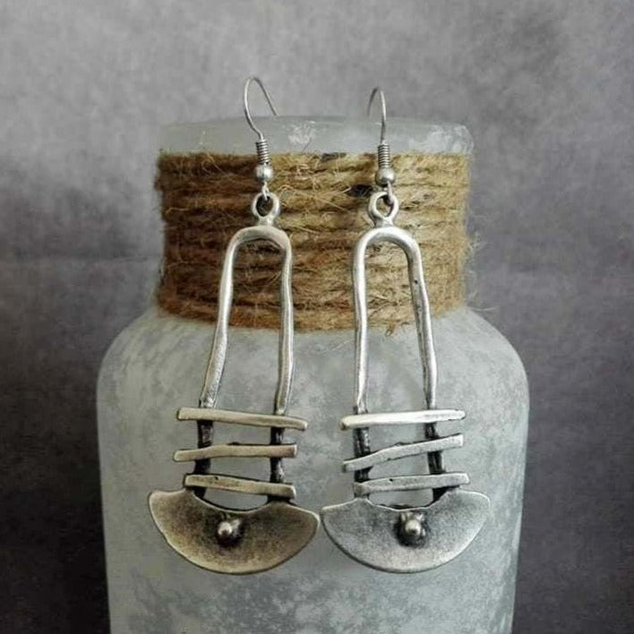 Half Circle Geometric Staircase Earrings "Cocktail Hour" – Elegant & refined