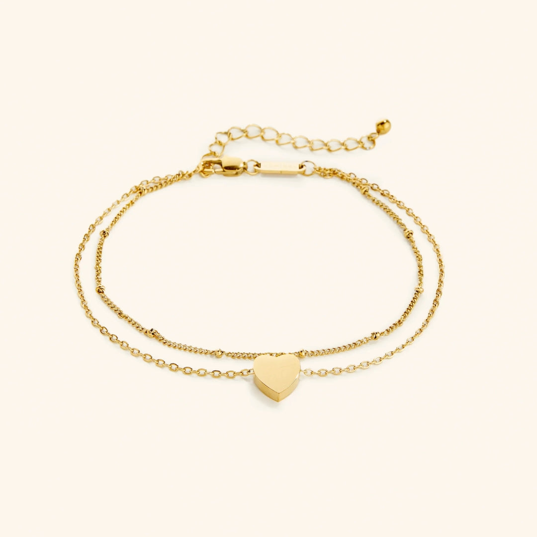 Golden Thin Heart Bracelet "Romantic Dinner" – Elegant & refined