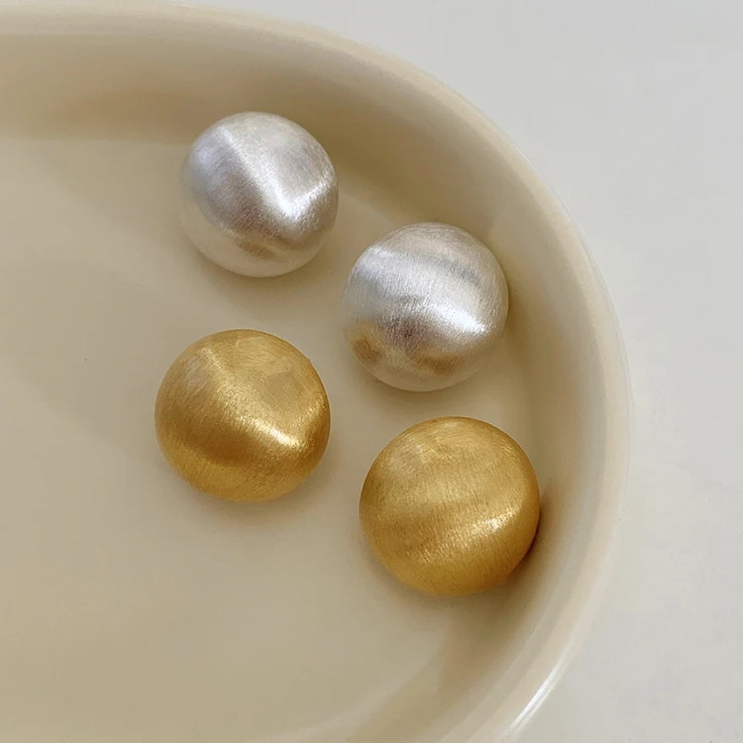 Gold & silver rounded earrings "Cocktail Hour" – Elegant & refined