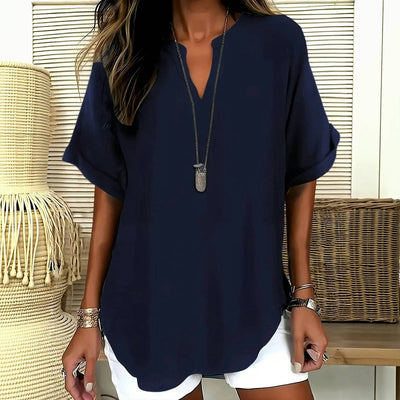 Silk blouse "Family BBQ" – Warm & authentic