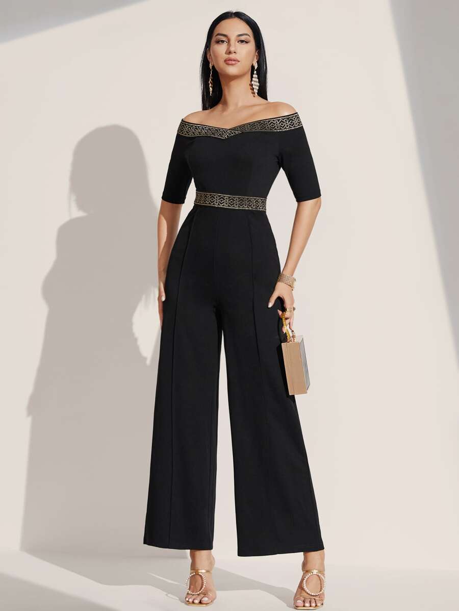 Contrast tape jumpsuit "Cocktail Hour" – Elegant & refined
