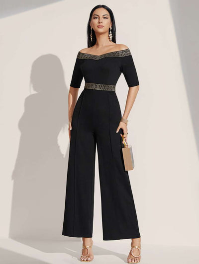 Contrast tape jumpsuit "Cocktail Hour" – Elegant & refined