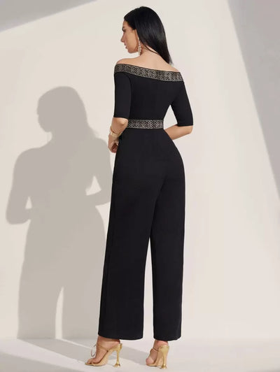 Contrast tape jumpsuit "Cocktail Hour" – Elegant & refined