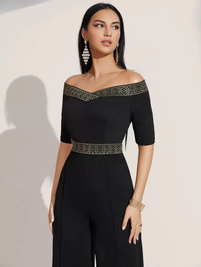 Contrast tape jumpsuit "Cocktail Hour" – Elegant & refined