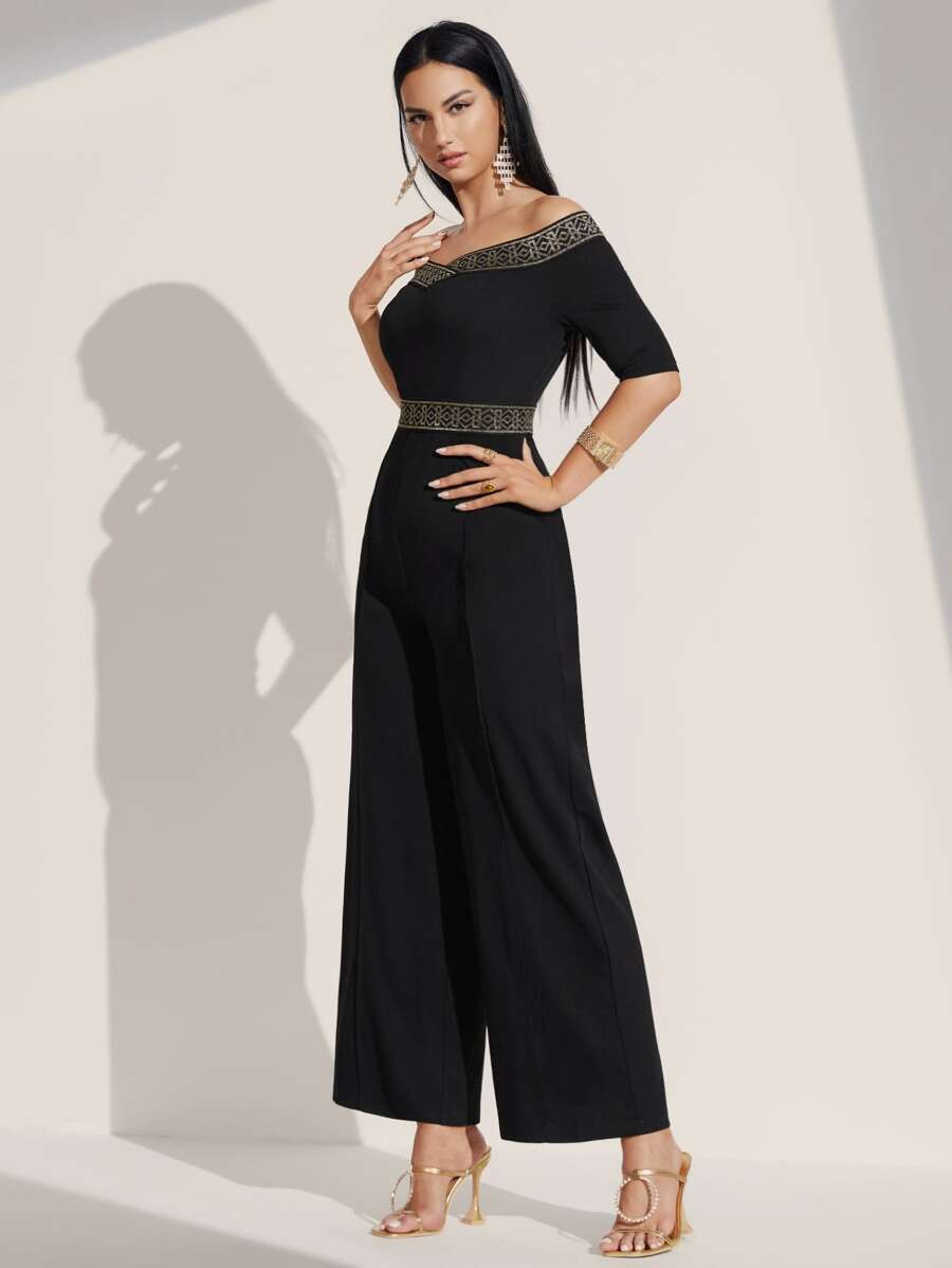 Contrast tape jumpsuit "Cocktail Hour" – Elegant & refined