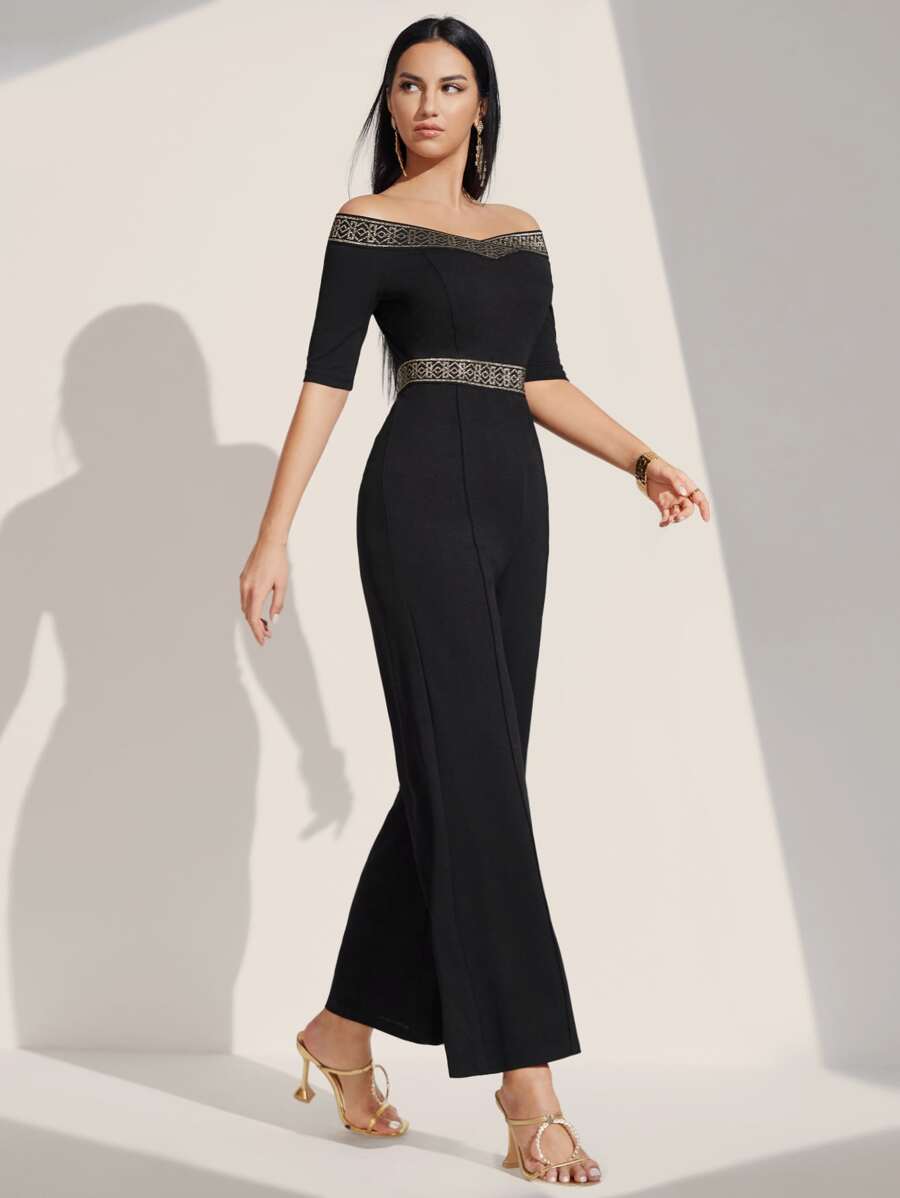 Contrast tape jumpsuit "Cocktail Hour" – Elegant & refined