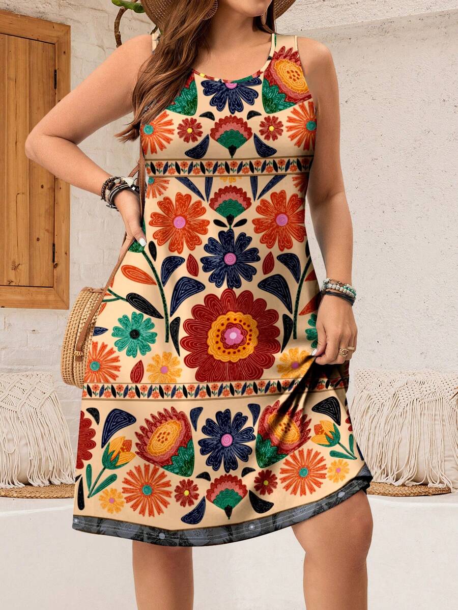 Tropical graphic print dress "Beach Walk" – Carefree & beautiful