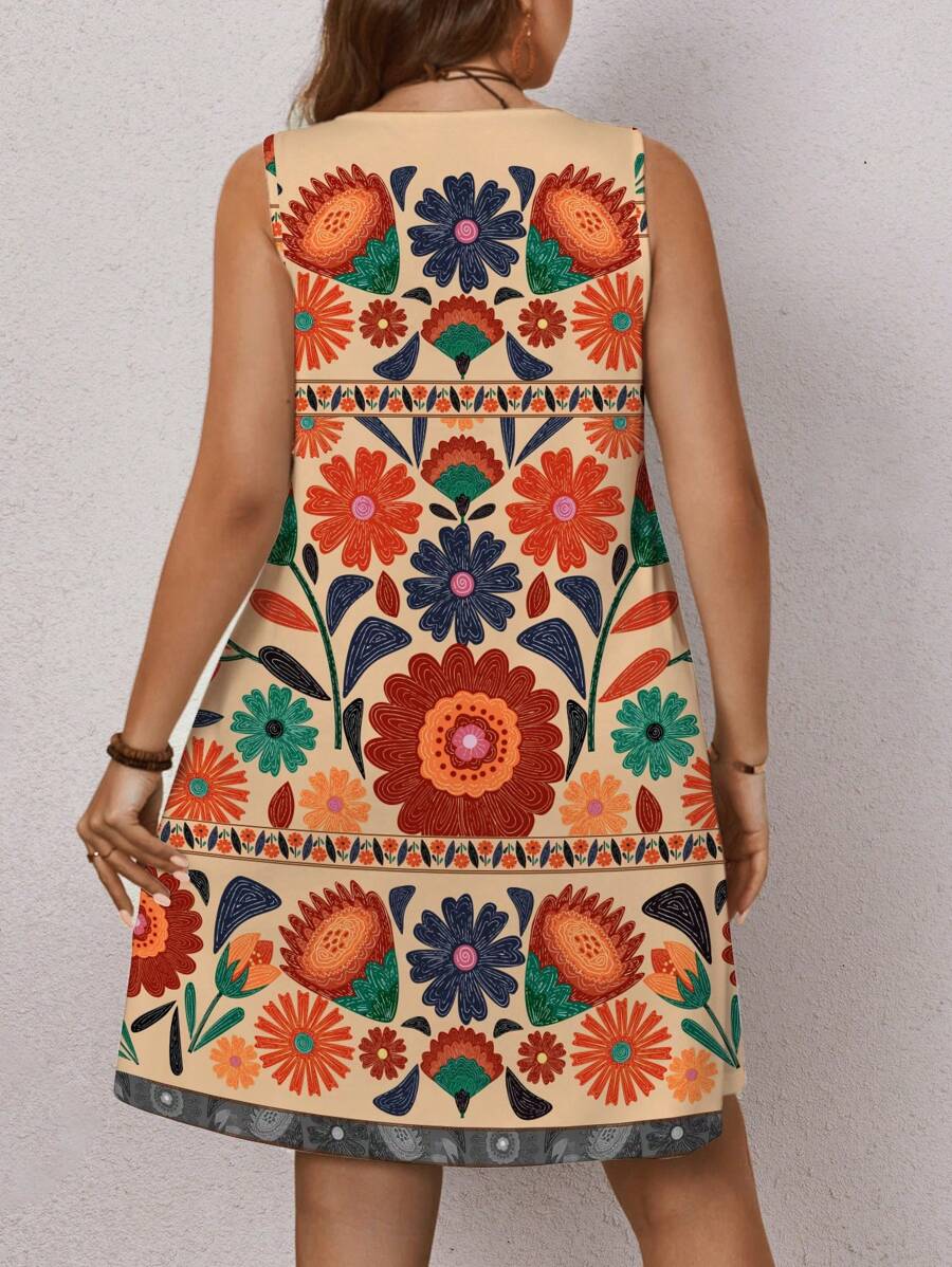 Tropical graphic print dress "Beach Walk" – Carefree & beautiful