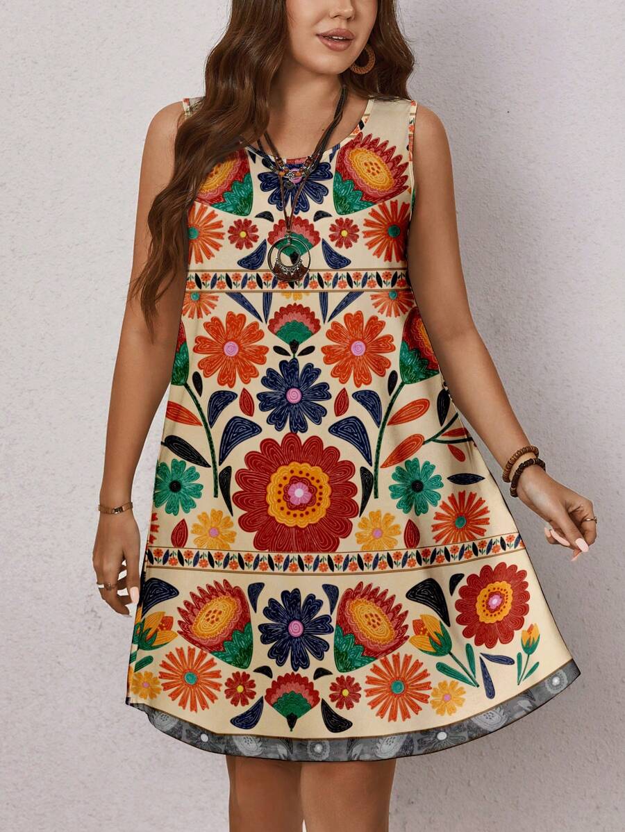 Tropical graphic print dress "Beach Walk" – Carefree & beautiful