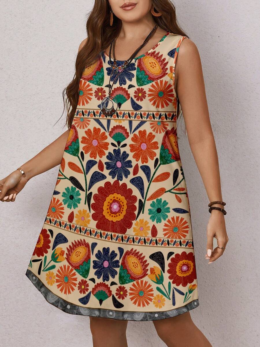 Tropical graphic print dress "Beach Walk" – Carefree & beautiful