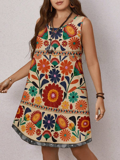 Tropical graphic print dress "Beach Walk" – Carefree & beautiful