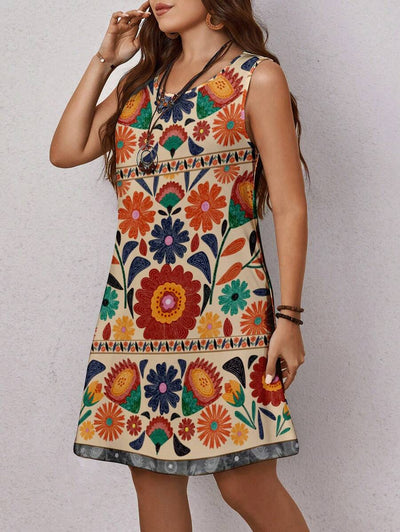 Tropical graphic print dress "Beach Walk" – Carefree & beautiful