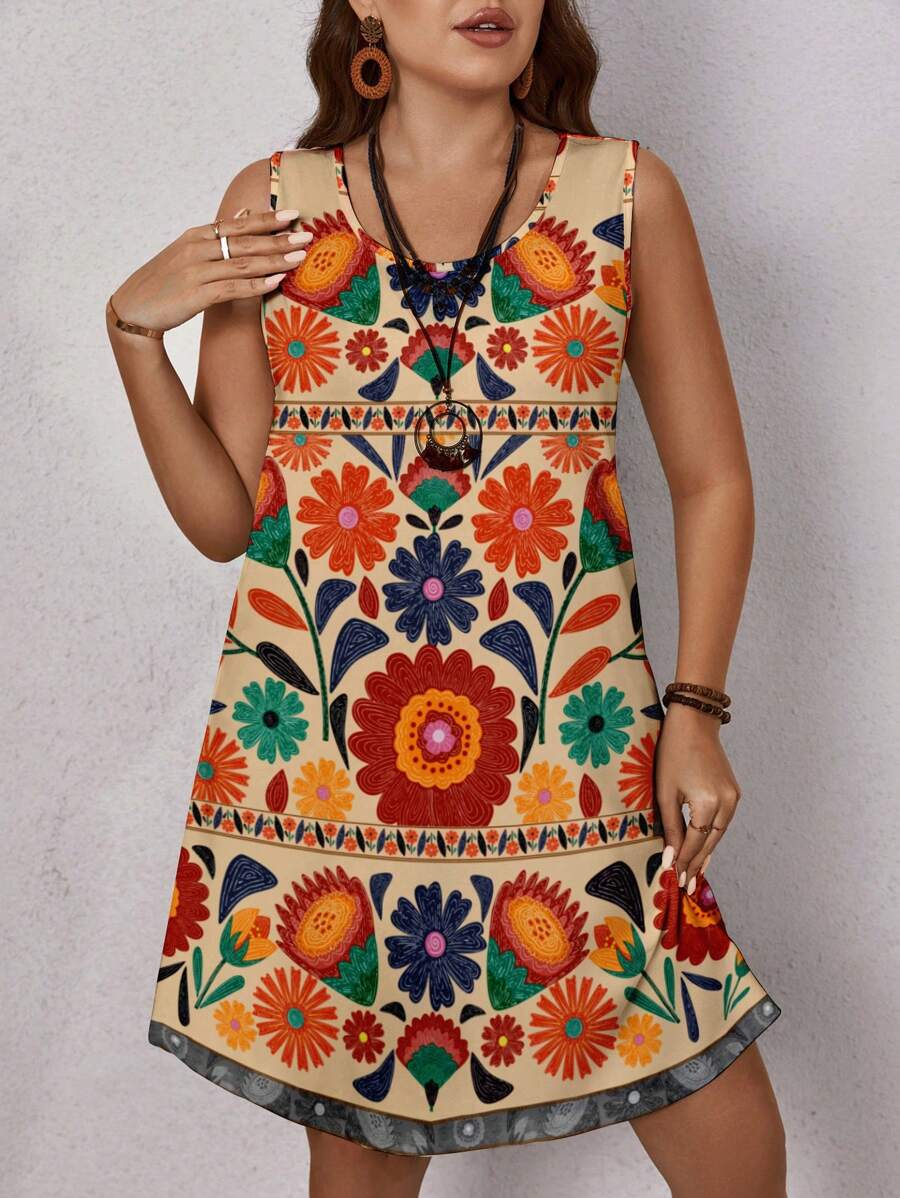 Tropical graphic print dress "Beach Walk" – Carefree & beautiful