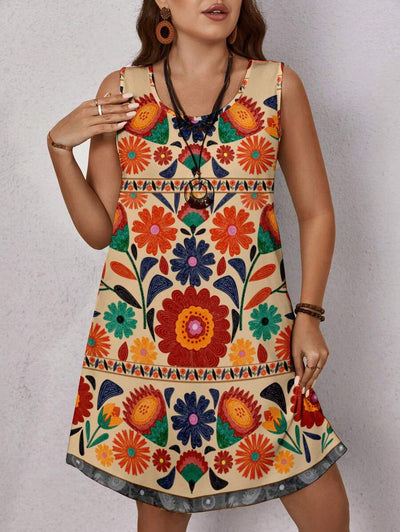 Tropical graphic print dress "Beach Walk" – Carefree & beautiful