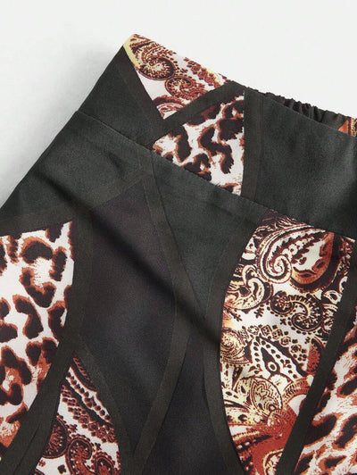 Geometric print t-shirt and wide leg pants set "Sunday Picnic" – Chic & casual