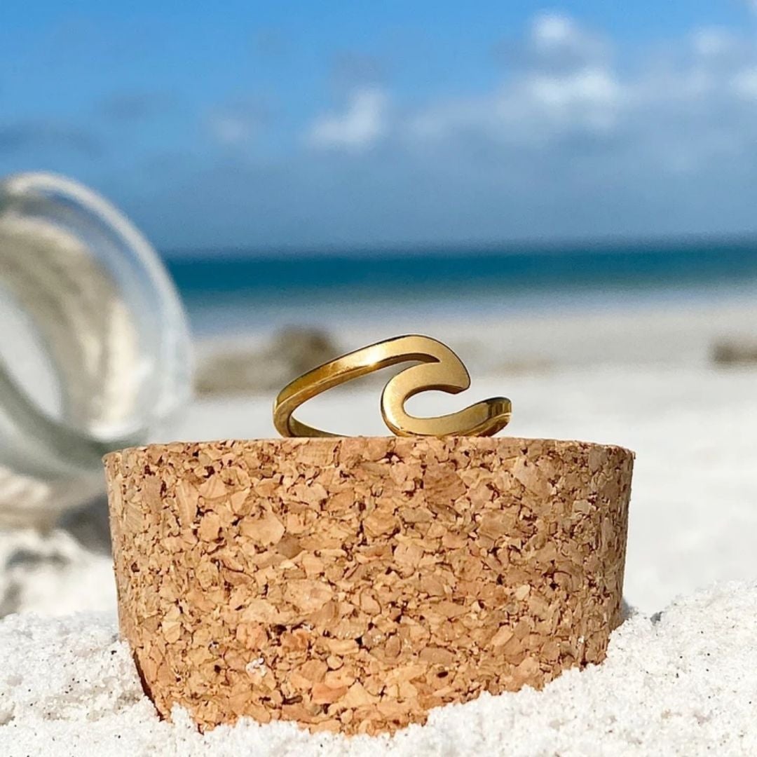 Gold sea wave ring "Beach Walk" – Elegant & refined