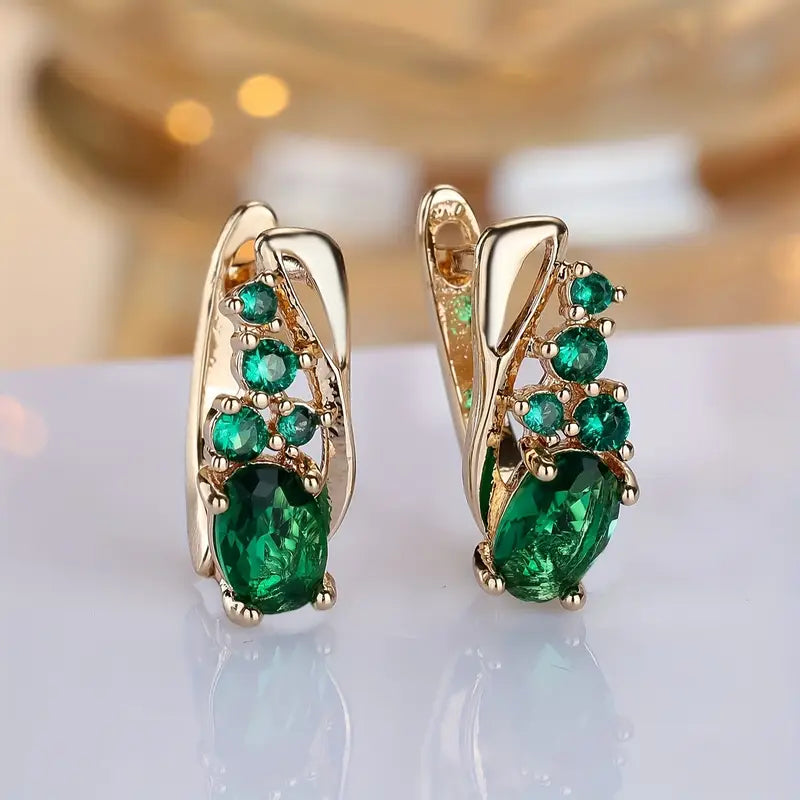 Thessaly Elegance Green Earrings