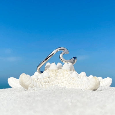 Silver sea wave ring "Sunset Soirée" – Elegant & refined