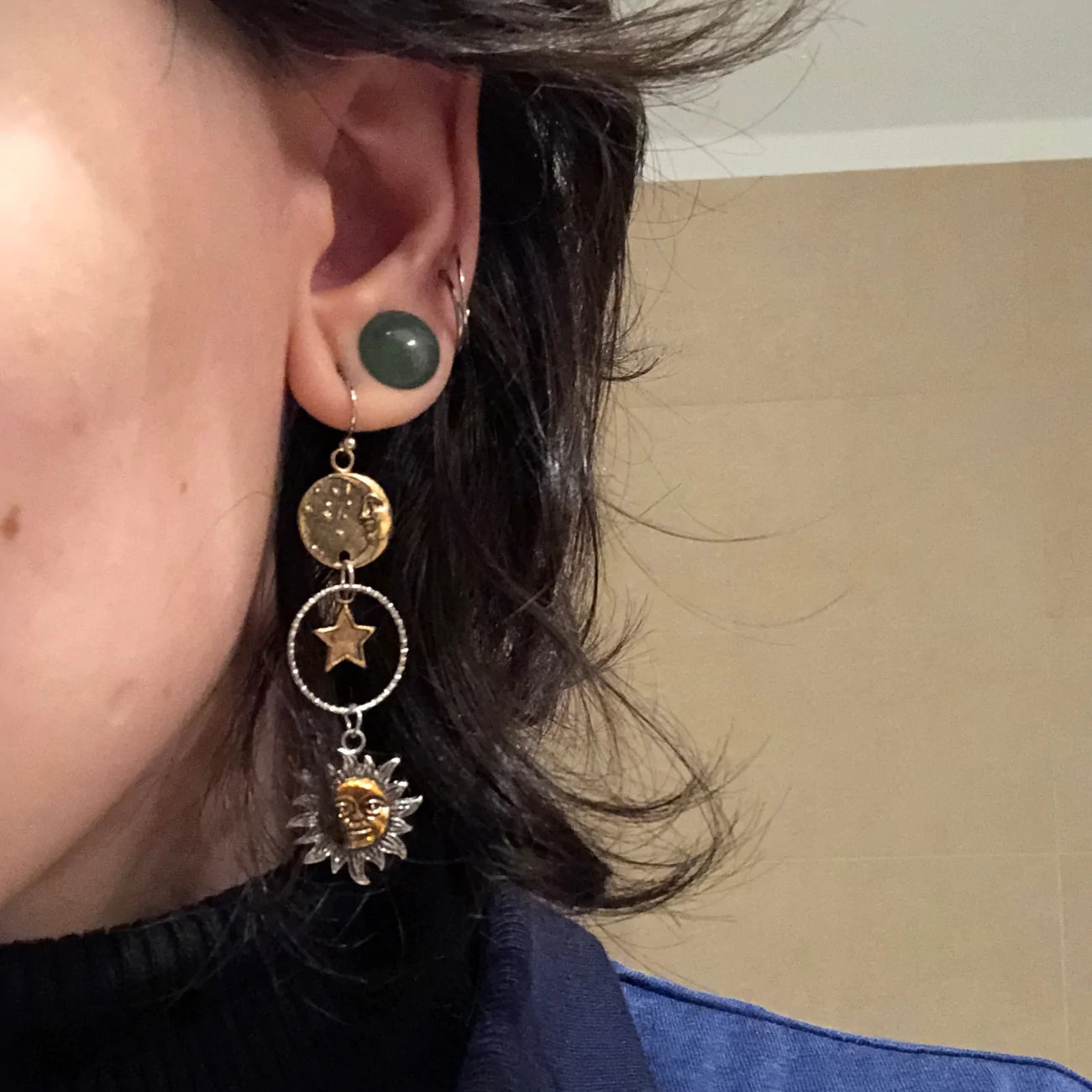 Sun-Moon Pendant Earrings "Cocktail Hour" – Elegant & refined