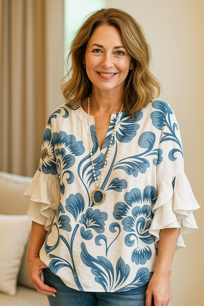 Silk blouse "Market Stroll" – Soft & sophisticated