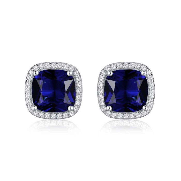 Elegant Blue Square Studs