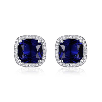 Elegant Blue Square Studs