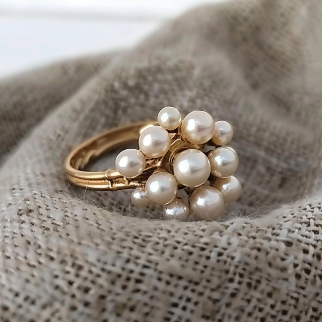 Pearl gold ring "Romantic Dinner" – Elegant & refined