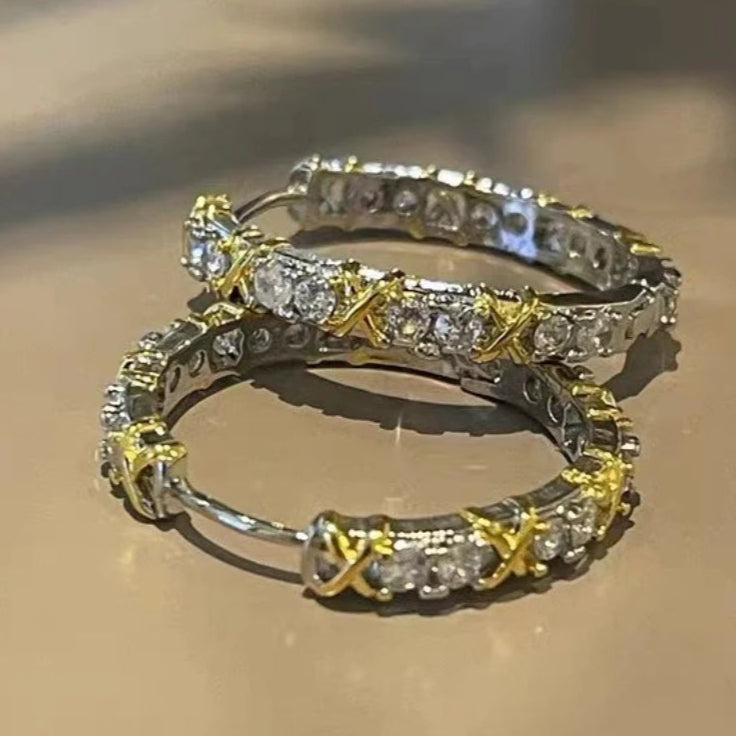 Bright silver hoop earrings "Cocktail Hour" – Elegant & refined