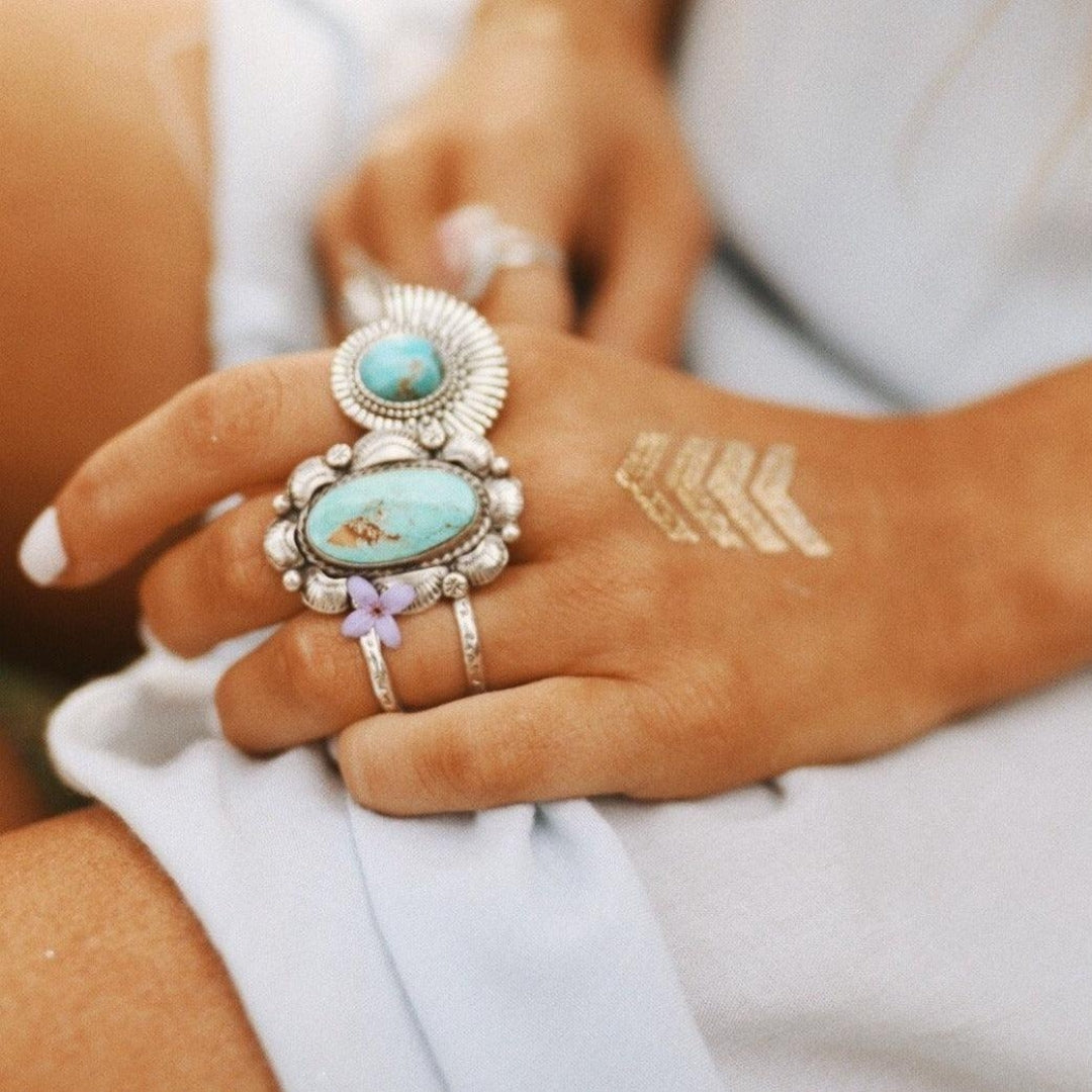 Blue Opal Boho Silvered Ring "Weekend Getaway" – Carefree & beautiful