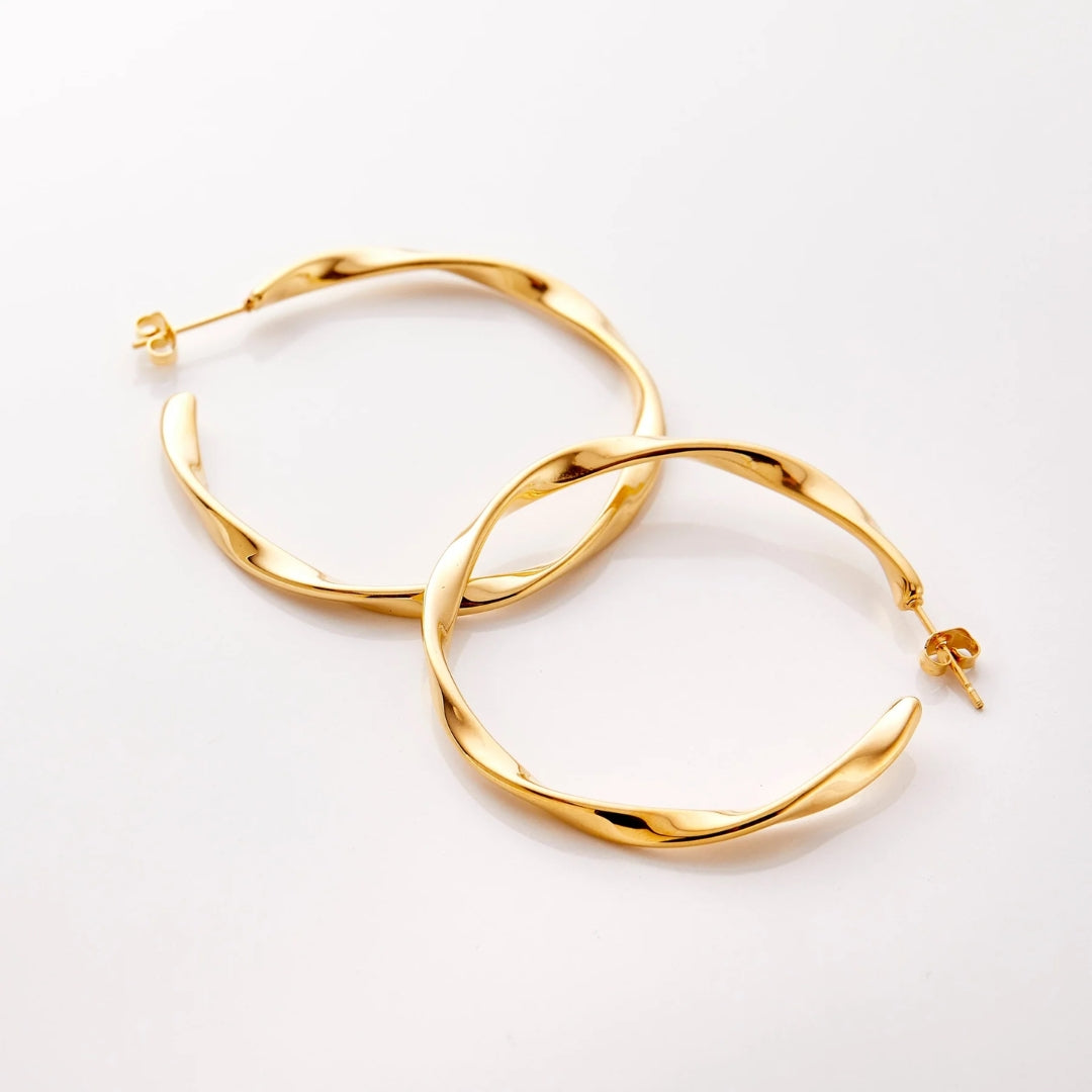 Braided gold hoop earrings "Cocktail Hour" – Elegant & refined