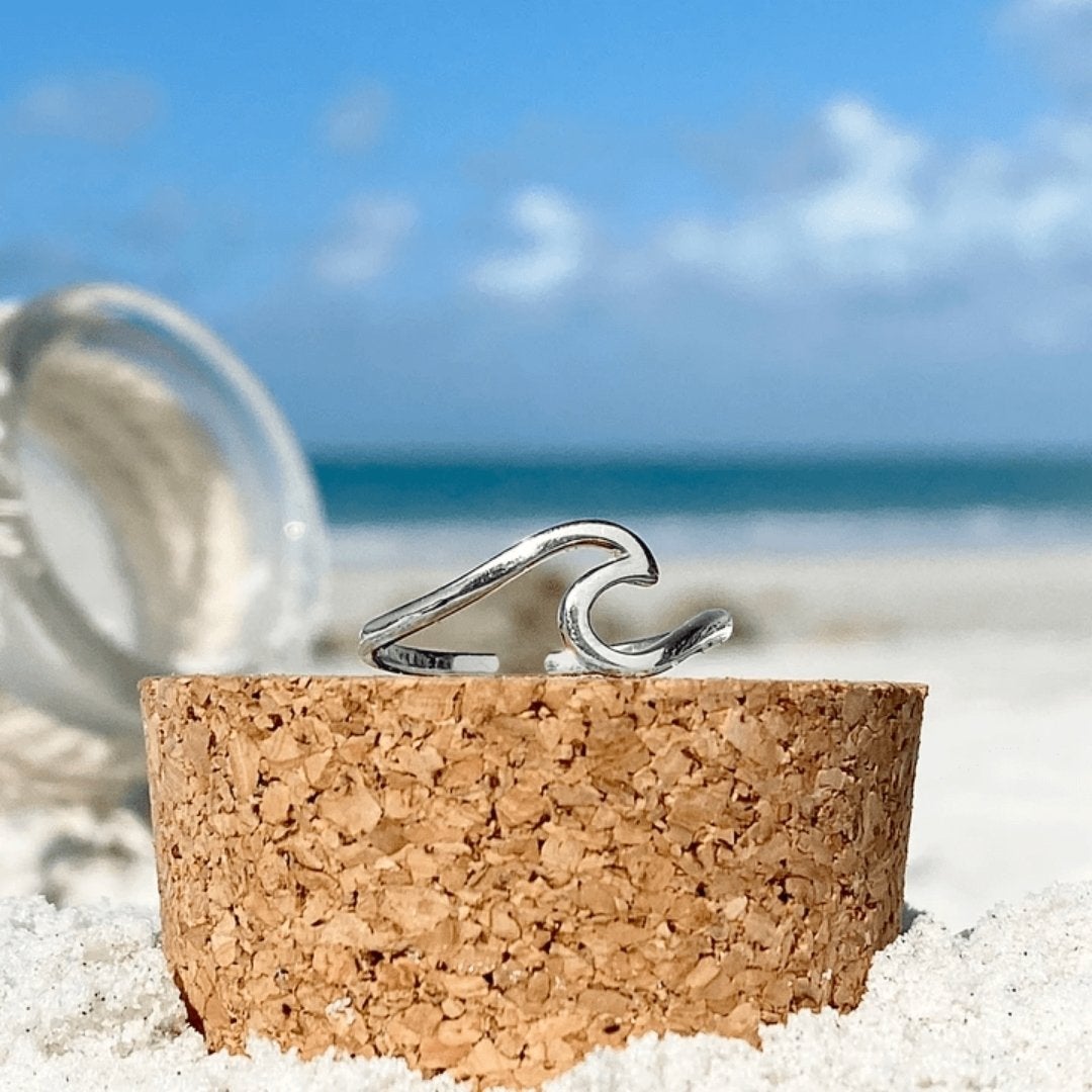 Silver sea wave ring "Sunset Soirée" – Elegant & refined
