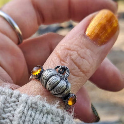 Unique Pumpkin Zirconia Ring