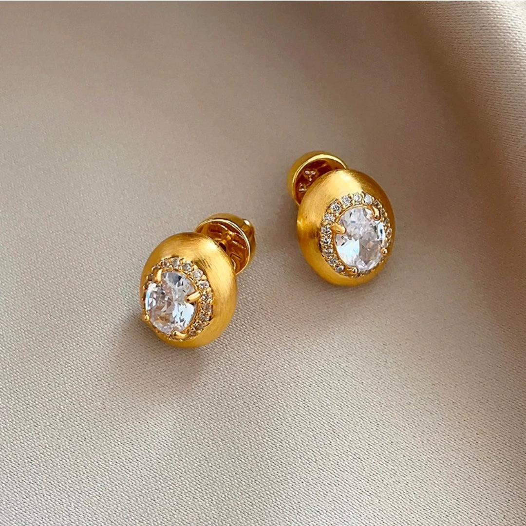Gold zirconia earrings "Romantic Dinner" – Elegant & refined