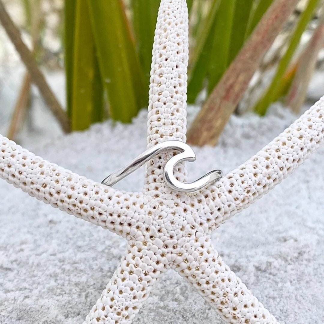 Silver sea wave ring "Sunset Soirée" – Elegant & refined