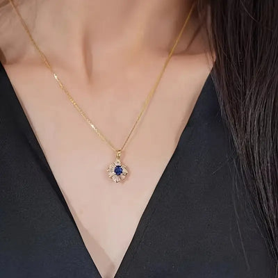 Elegant Midnight Blue Gold Necklace