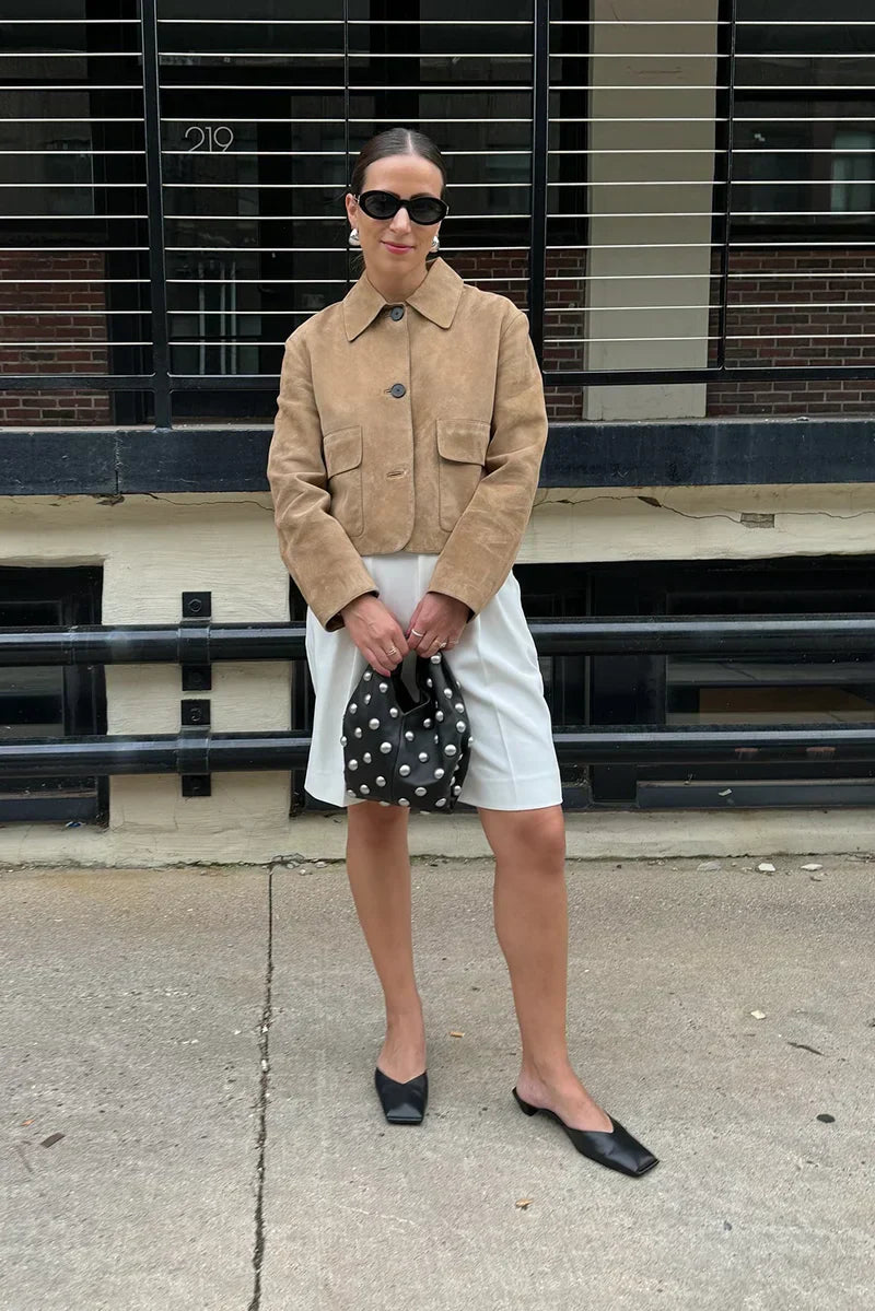 Wool collared jacket "City Brunch" – Elegant & refined