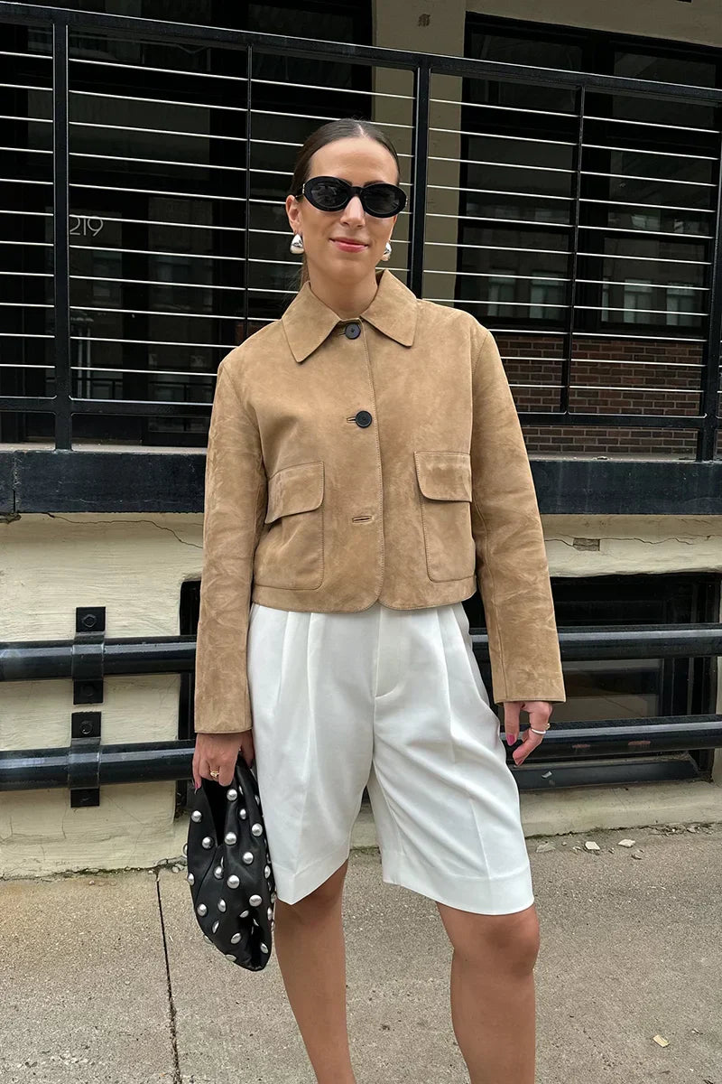 Wool collared jacket "City Brunch" – Elegant & refined