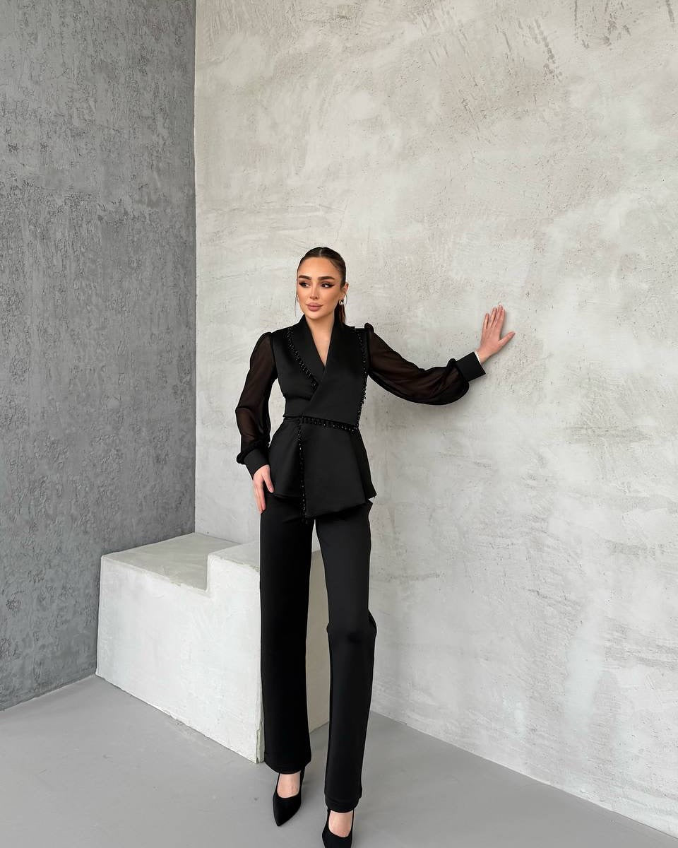 Calina jumpsuit with rhinestones