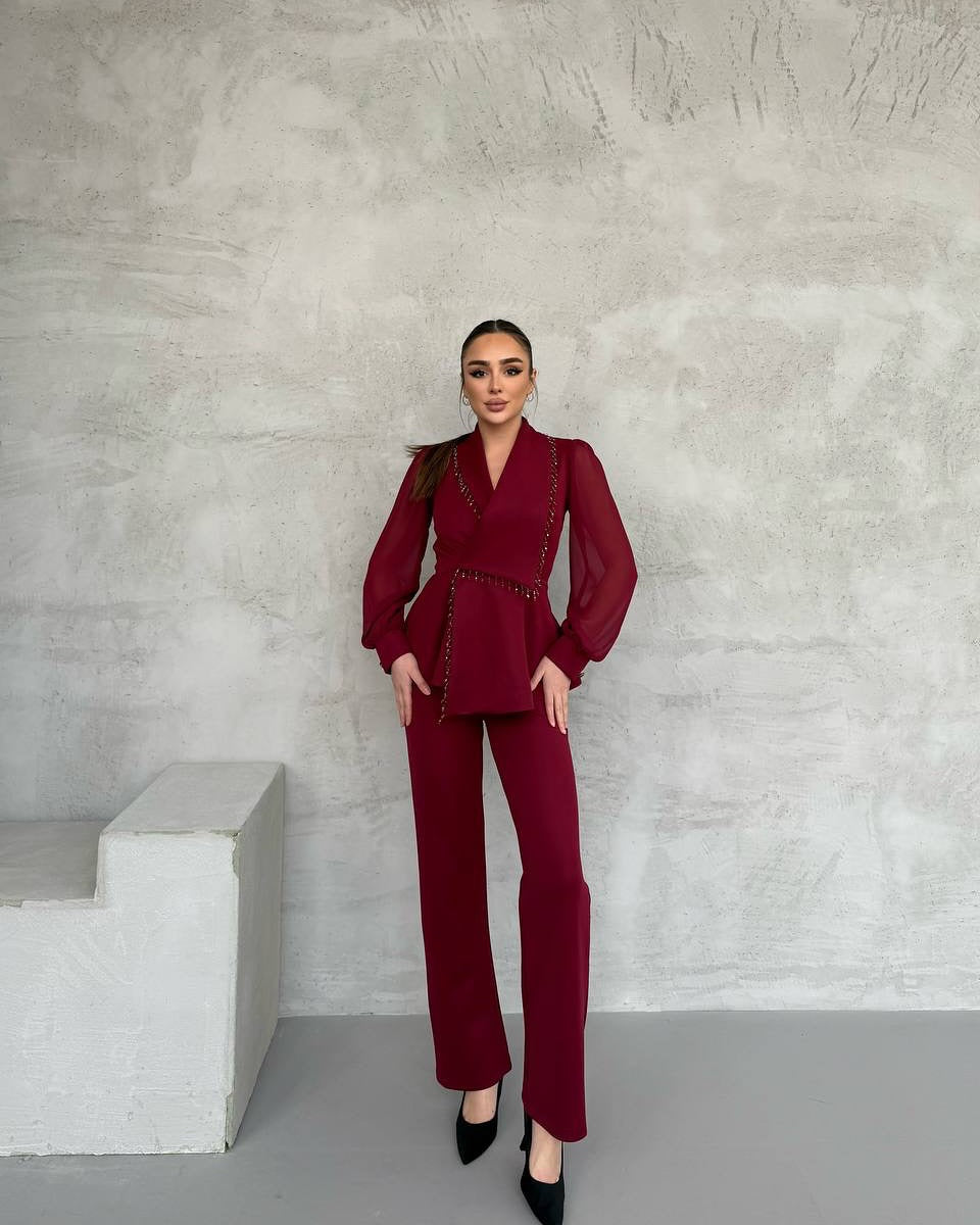 Calina jumpsuit with rhinestones