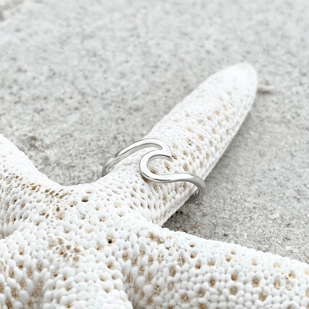 Silver sea wave ring "Sunset Soirée" – Elegant & refined