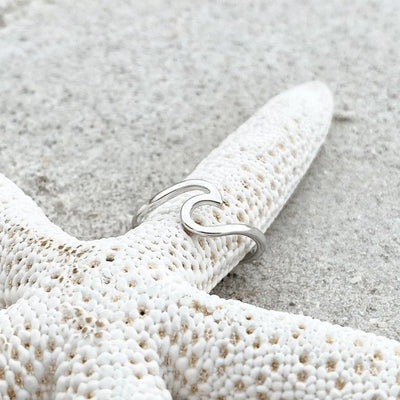 Silver sea wave ring "Sunset Soirée" – Elegant & refined
