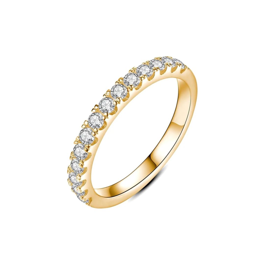 Elegant golden crystal ring "Romantic Dinner" – Timeless & chic