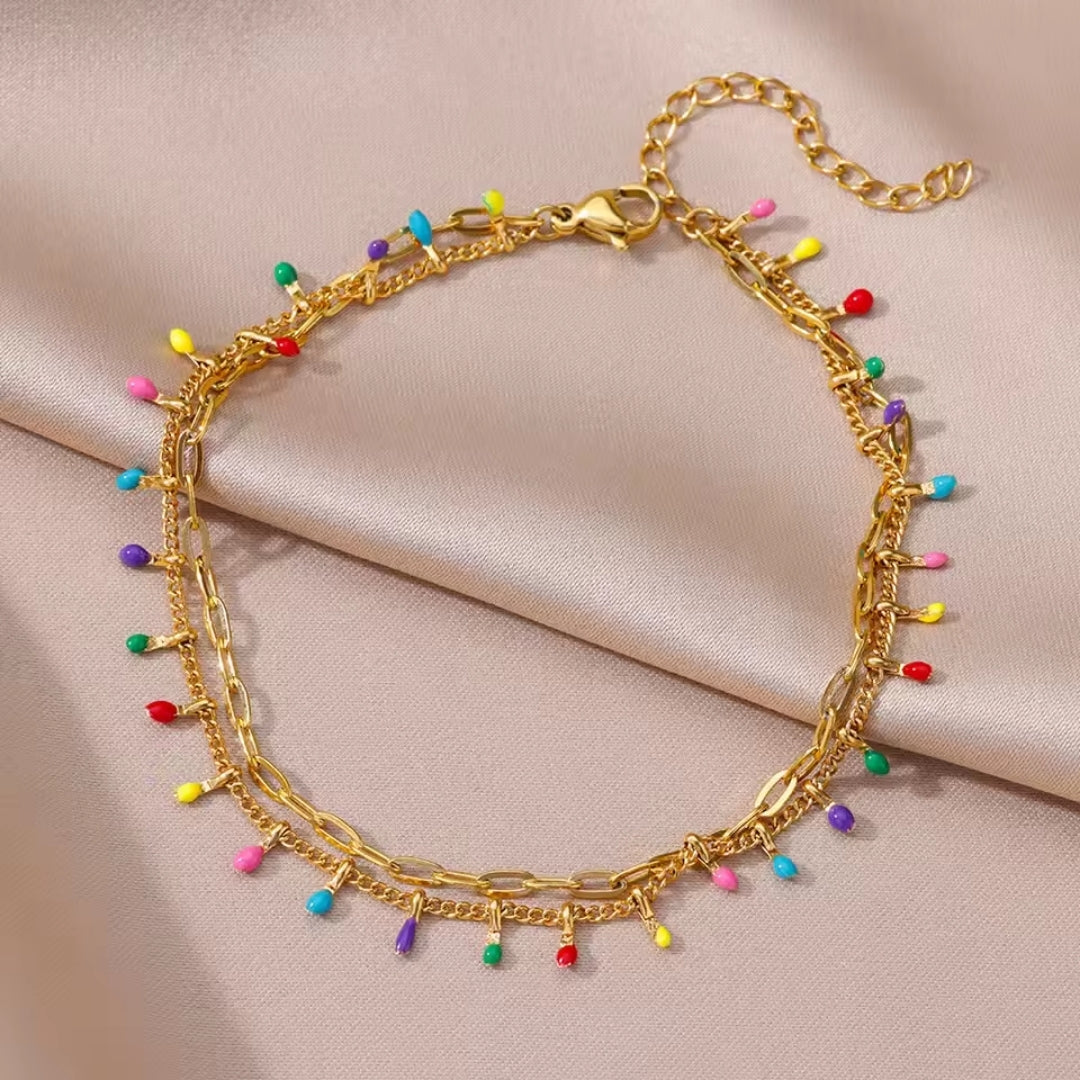 Colorful crystals golden bracelet "Cocktail Hour" – Elegant & refined